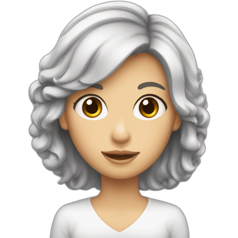 Fille anglaise avec de long cheveux cha emoji