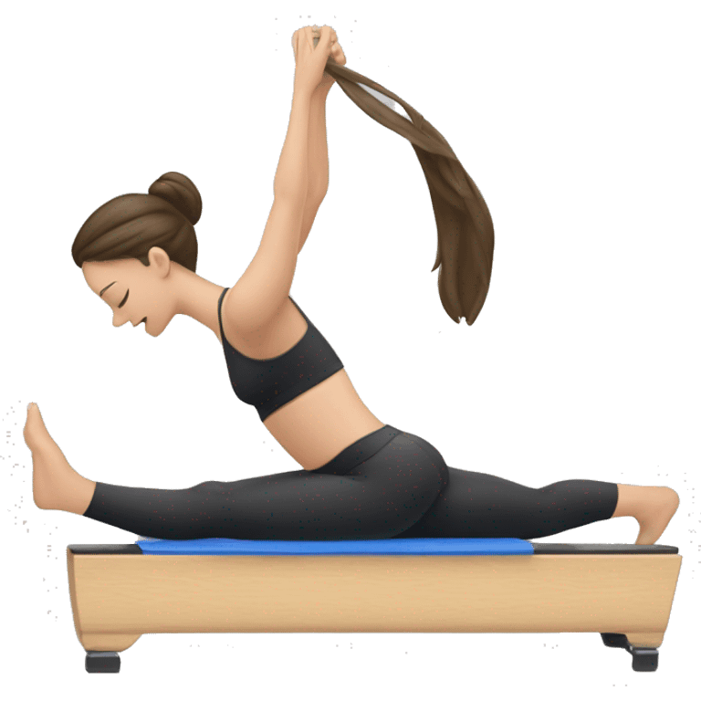 brunette white girl doing Pilates emoji