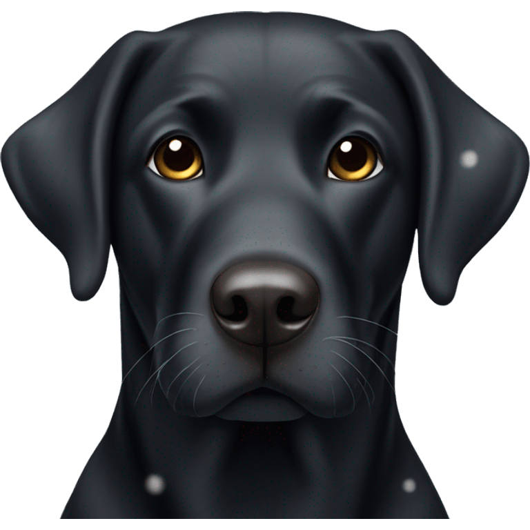 Black Labrador with a Bit snow on his nose emoji