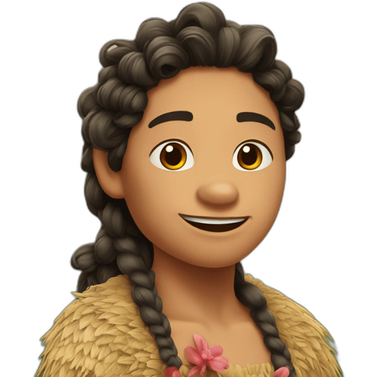 Vaiana et son cochon emoji