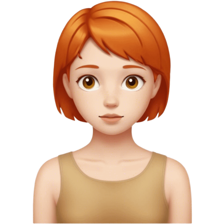 Girl with ginger short hair emoji