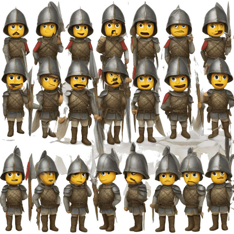 a birds eye view of a rank of medieval soldiers emoji