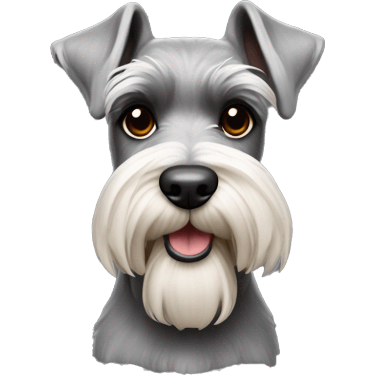 schnauzer miniatura de color sal y pimienta emoji