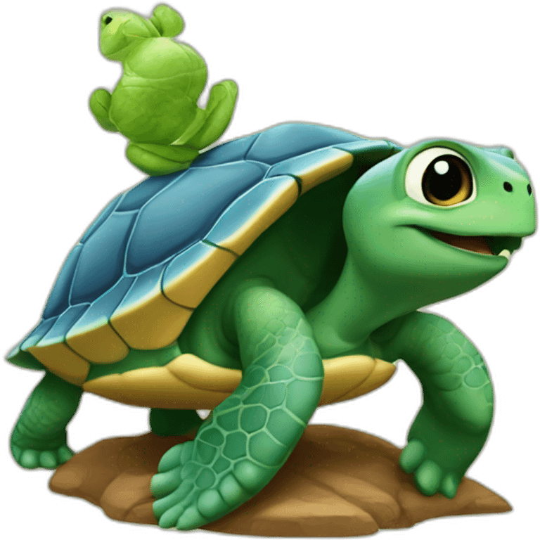 Chat sur tortue emoji