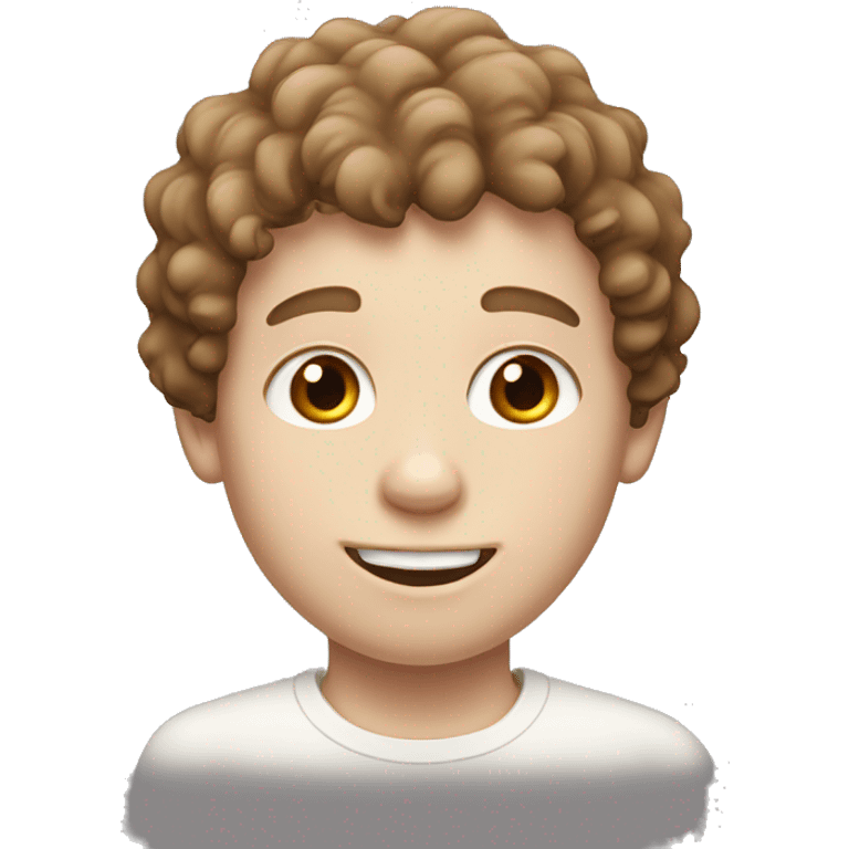 pale boy with brown curly hair and rosy cheeks emoji