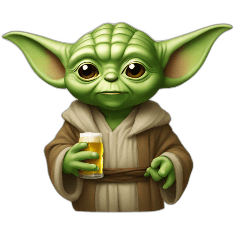 Yoda buvant une bière emoji