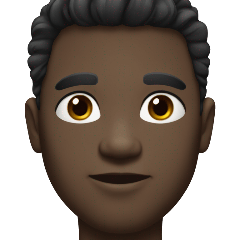 portrait of black hair male, whit skin emoji