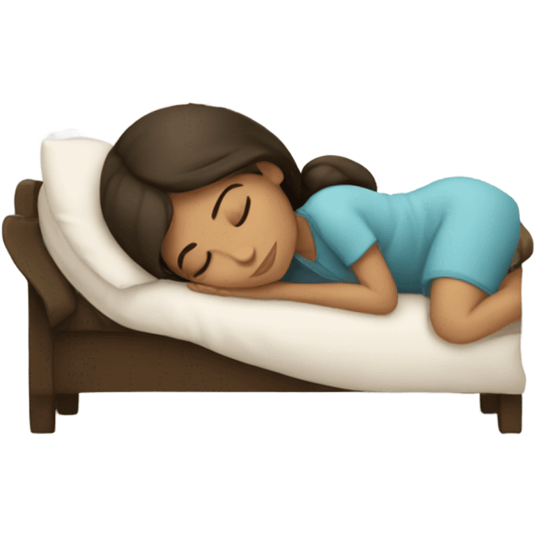 Brunette girl sleeping emoji