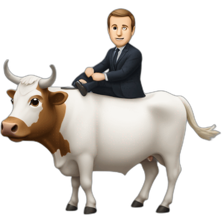 Macron sur une vache emoji