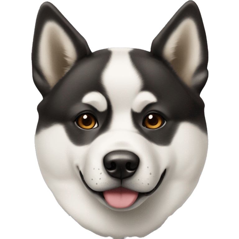 cute american akita black spot on each cheek emoji