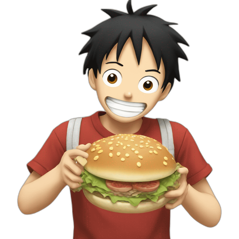 Luffy eating food emoji