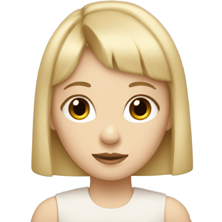 Pale girl with blonde hair with bangs  emoji