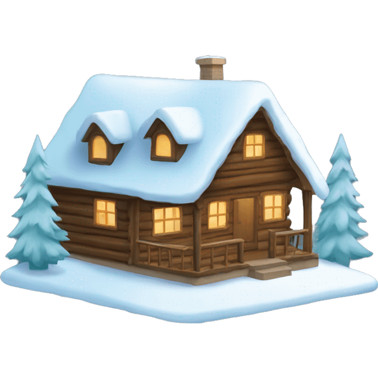 winter cabin emoji