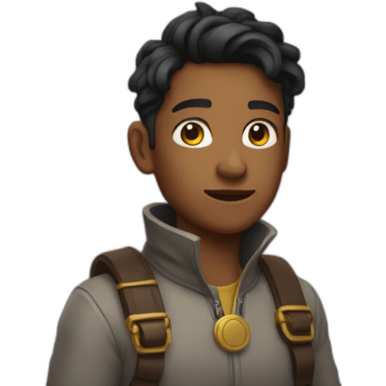 non-binary gold adventurer emoji