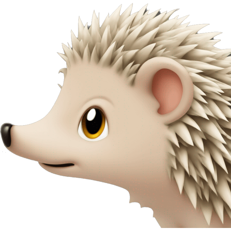 The hedgehog sniffs his ear emoji