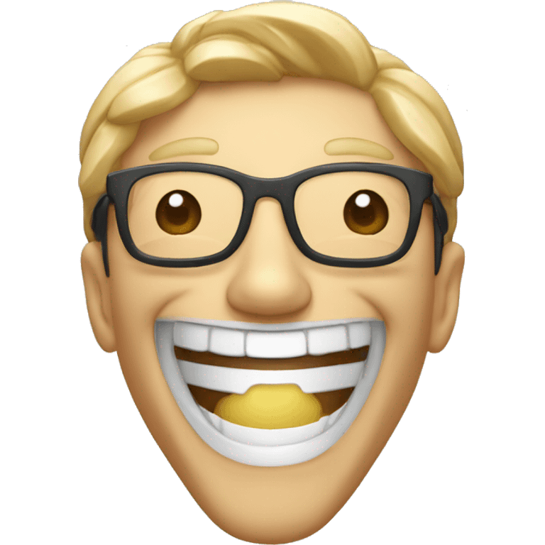 cabeza con el escudo del politecnico internacional sonriendo emoji