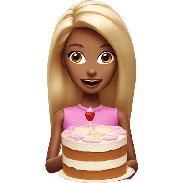 Barbie eating cake emoji