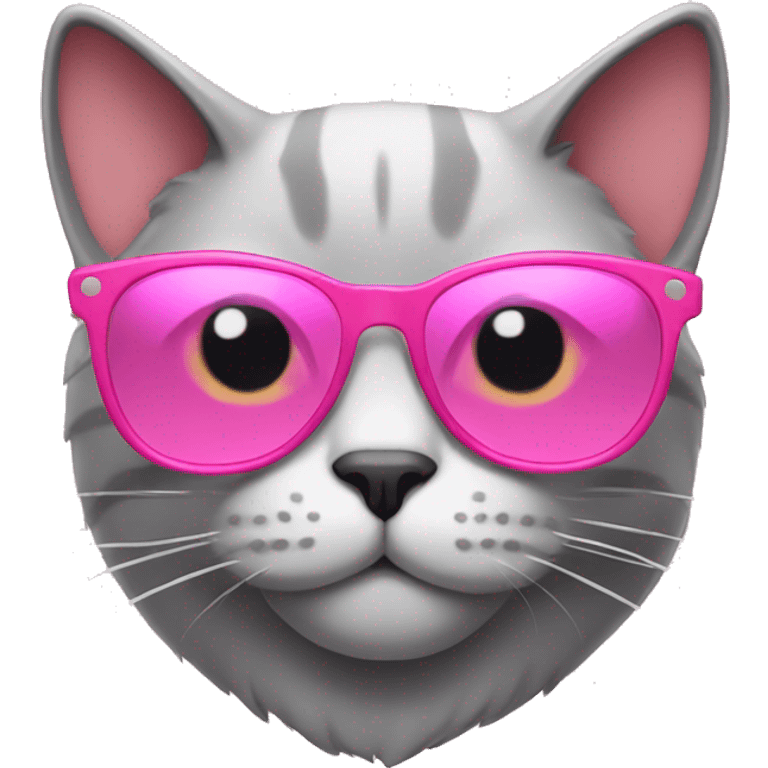 Cat with a pink sunglasses emoji