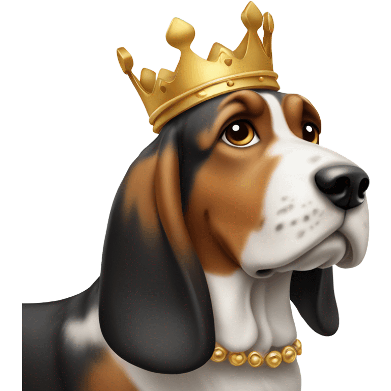 Bassett hound with crown emoji