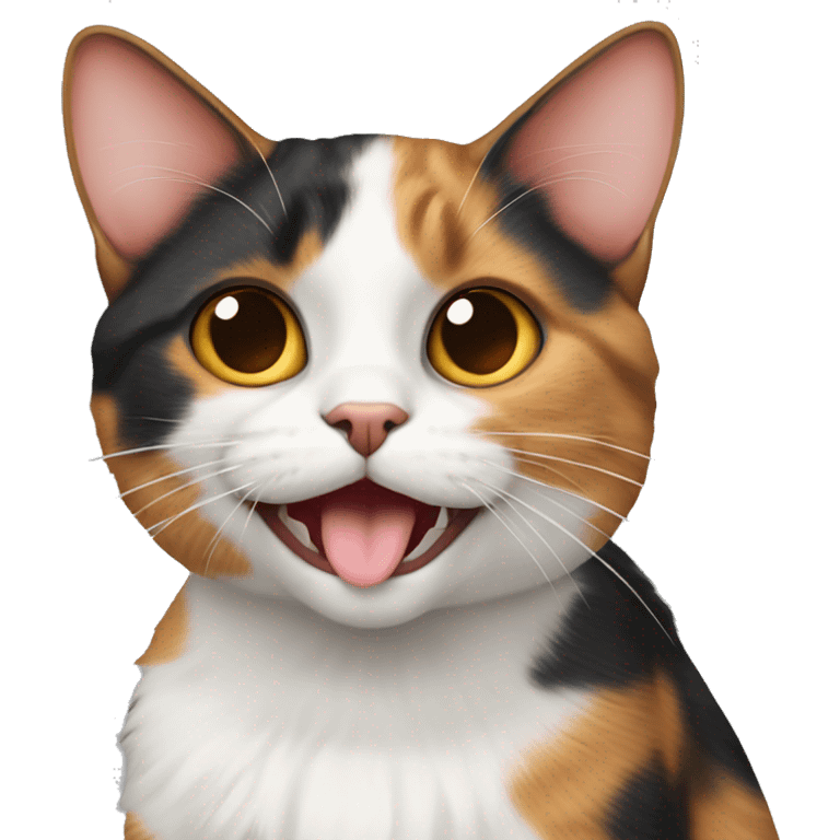 calico cat with tounge out emoji