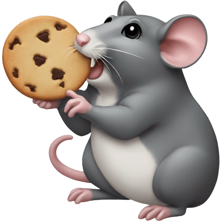 Rat eating cookie emoji