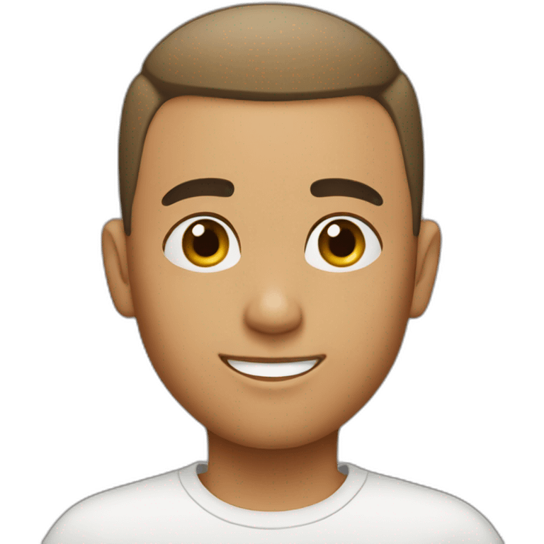 Boy with buzzcut hair and a goatee emoji