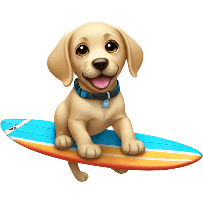 Surfing Labrador puppy emoji