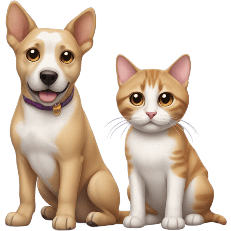 Dog and cat siblings emoji