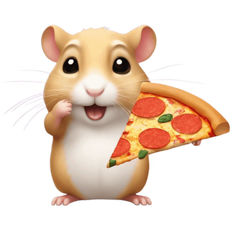 hamster eating a pizza emoji