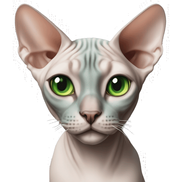 sphynx cat with green eyes emoji