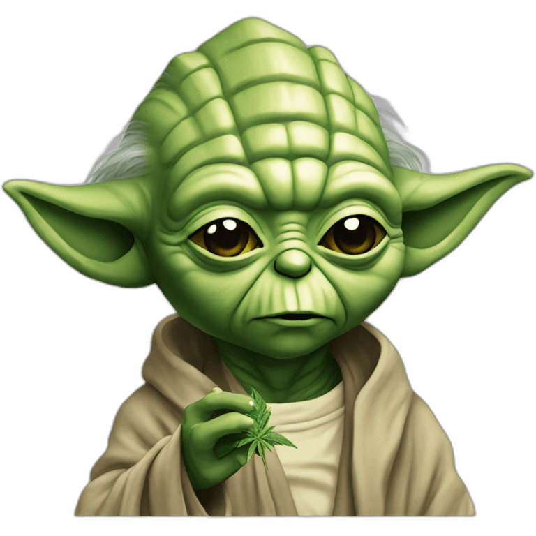 Yoda smoking weed emoji