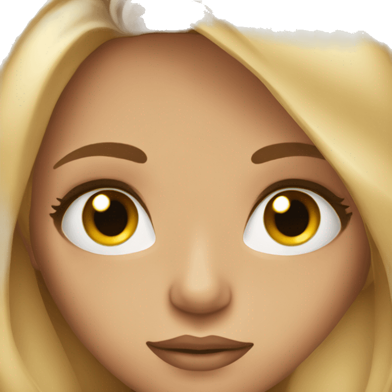 Beautiful girl with long hair and long lashes emoji