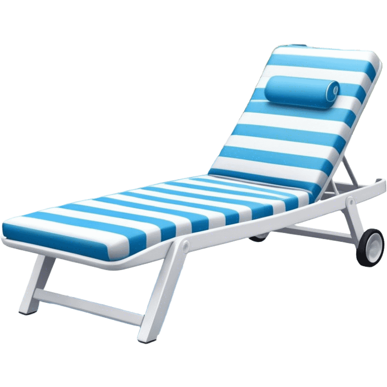 Blue and white pool chaise  emoji