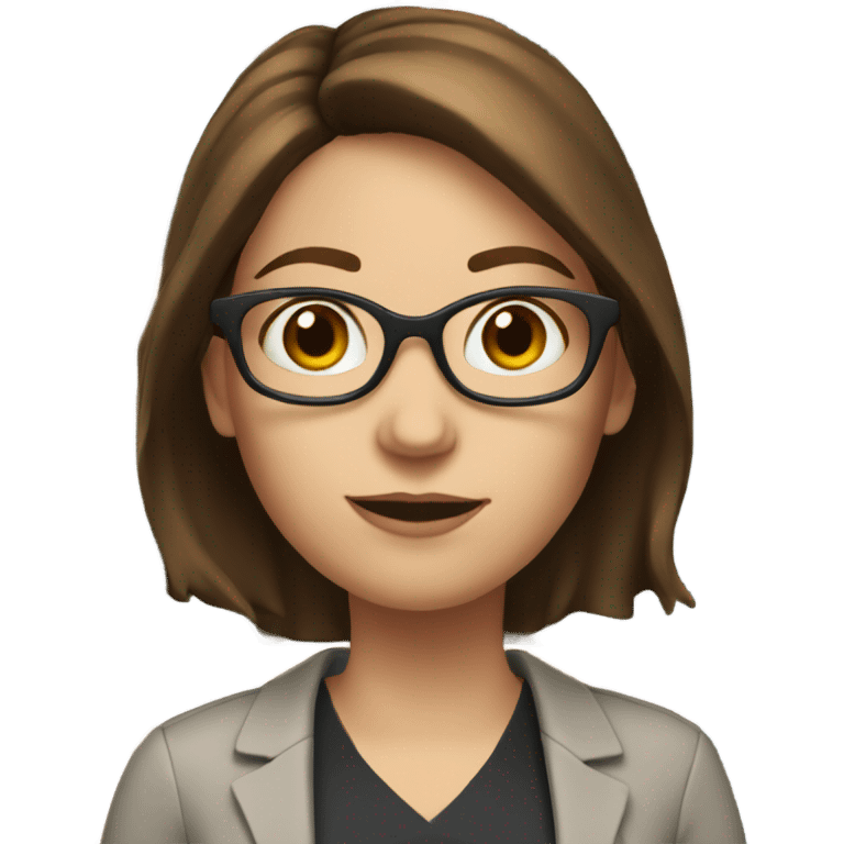 white female teacher with short brown hair and books emoji