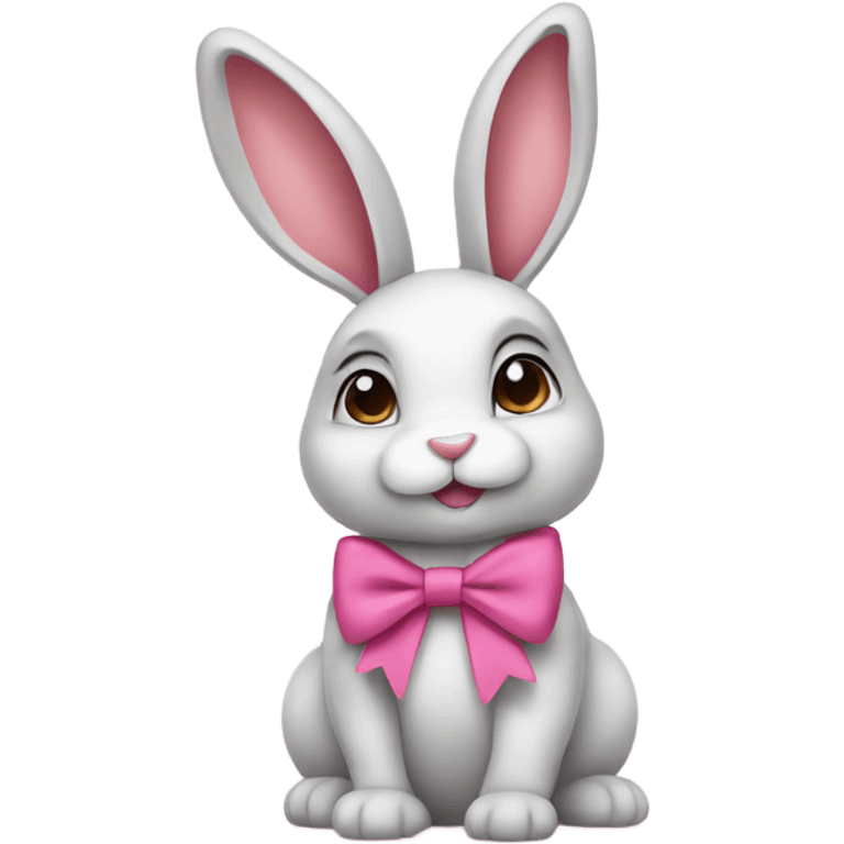 bunny wearing a pink bow  emoji