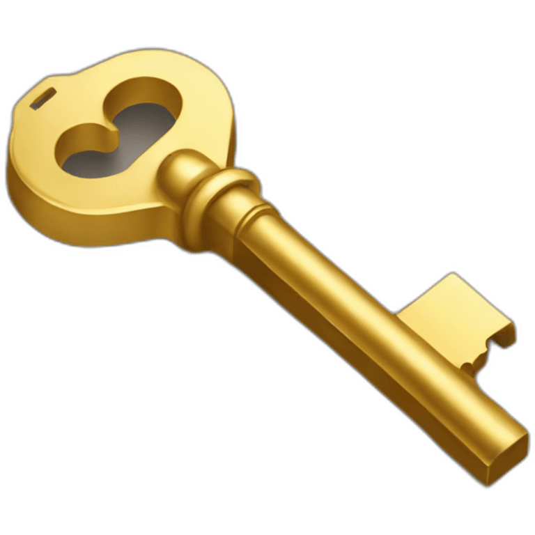 gold door key 45 degrees emoji