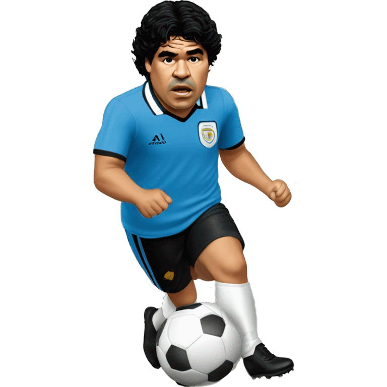 fat Diego Maradona kick the ball emoji