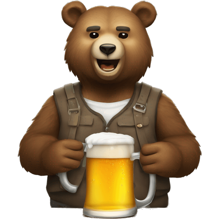 Bear drink beer working on Movement project emoji