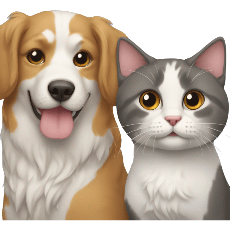 cat and dog best friends emoji