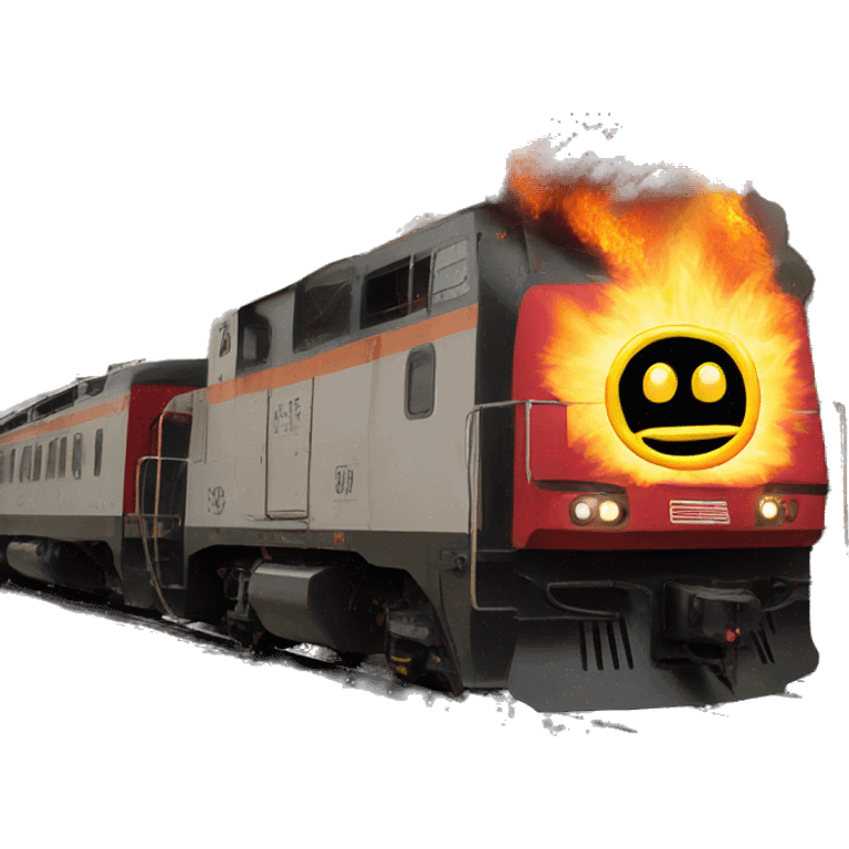 Train on fire emoji