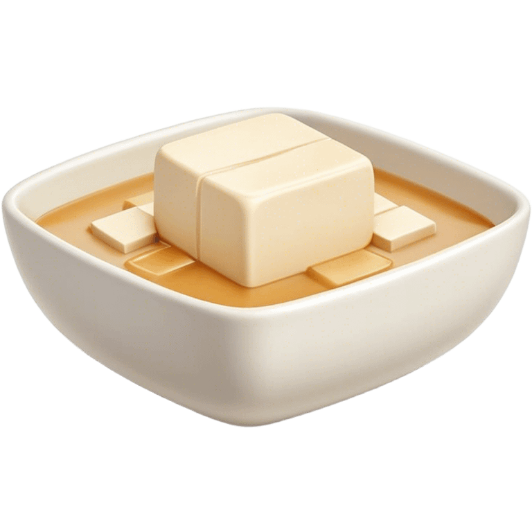 Cinematic Realistic Silken Tofu Dish Emoji, depicted as soft, smooth tofu in a delicate sauce rendered with lifelike detail and gentle, natural lighting. emoji