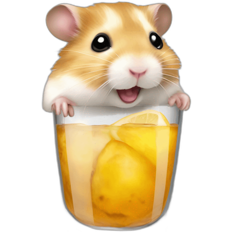 Hamster en costard qui boit un verre emoji