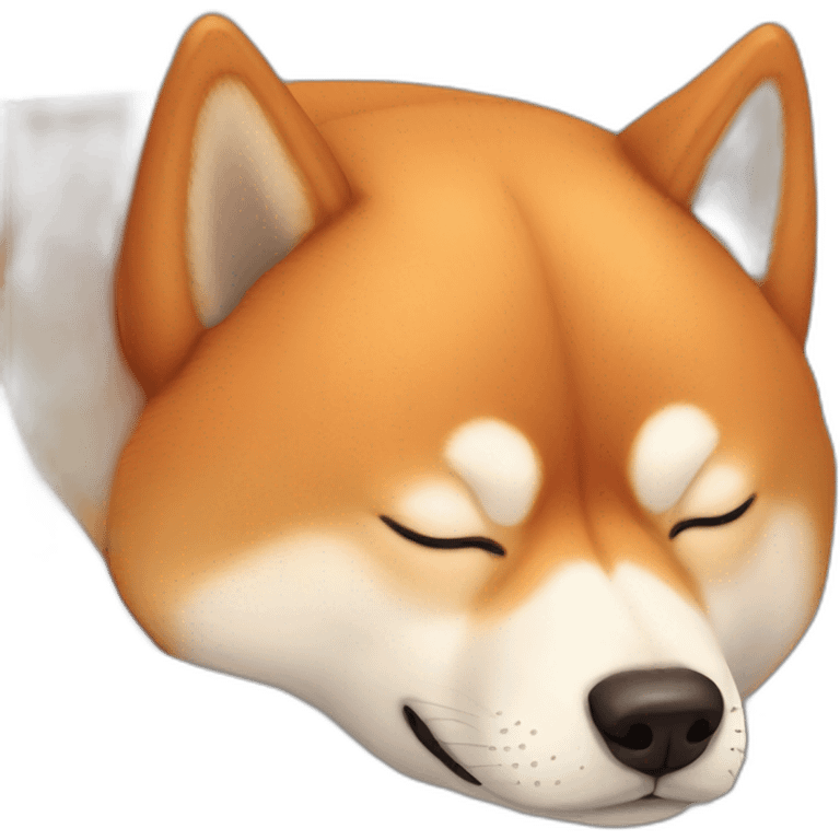 head of red shiba inu sleeping emoji