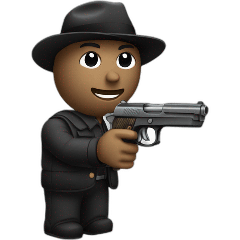 un noir avec un pistolet emoji