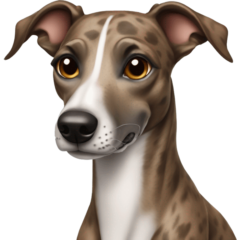 Dog whippet brown brindle  emoji