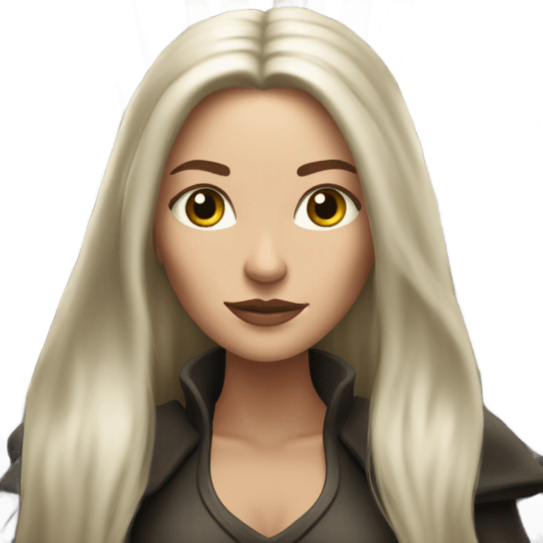 White Woman with long hair on the Iron throne emoji