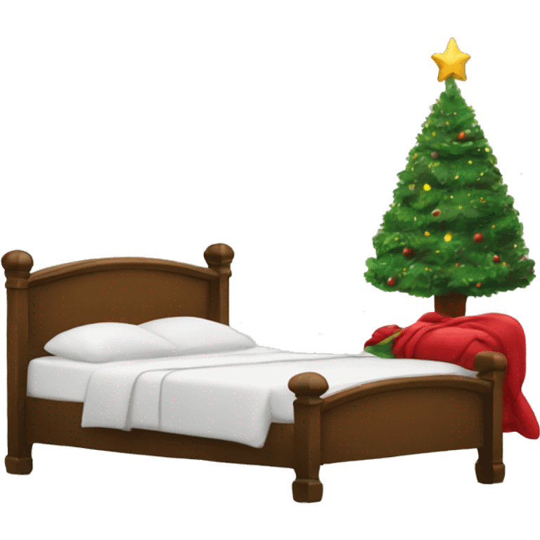 Bed and Christmas tree emoji