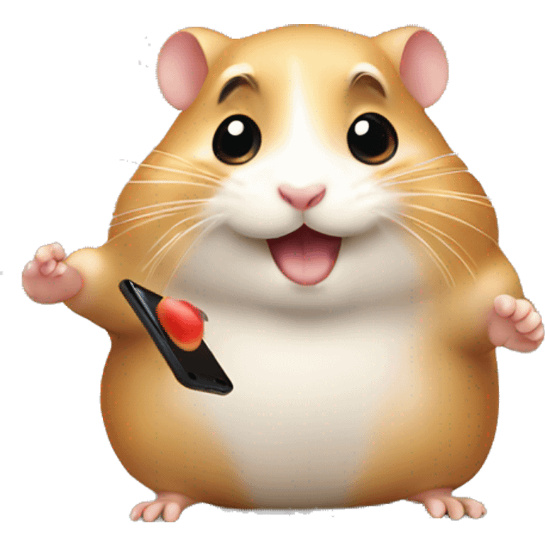 hamster calling on the smartphone emoji