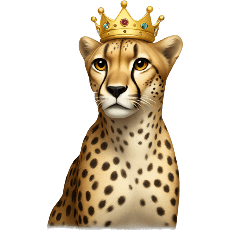 Cheetah wearing a crown emoji