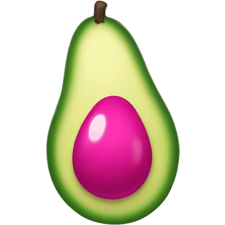 Hot pink ombre avocado with seed with glitter emoji